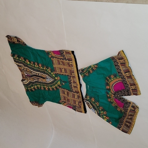 BOYS AFRICAN PRINT DASHIKI MATCHING SET - Picture 1 of 8